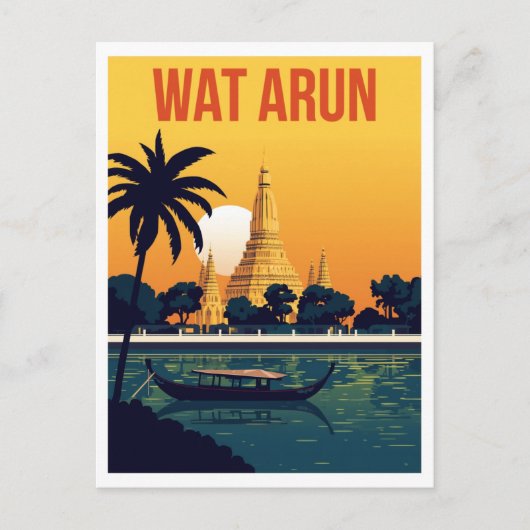 Wat Arun Temple at Sunset Briefkaart (Voorkant)