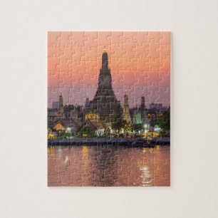 Wat Arun Temple Bangkok Thailand tegen zonsonderga Legpuzzel