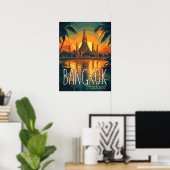 Wat Arun Temple Retro Reizen naar Bangkok Poster (Thuiskantoor)