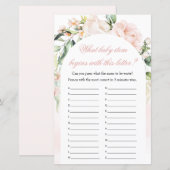 Wat baby Elephant Blush Baby shower Game (Voorkant / Achterkant)