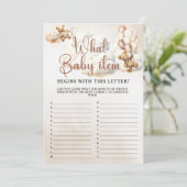 WAT BABY ITEM ALPHABET Baby shower Spel Schattige Kaart (Staand voorkant)