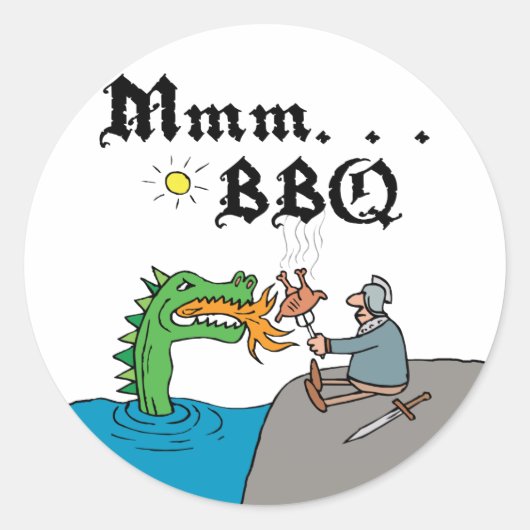 Wat? . . BBQ Ronde Sticker (Voorkant)