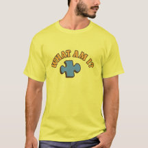 “Wat ben ik?” T-shirt met puzzelstuk – Leuke retro
