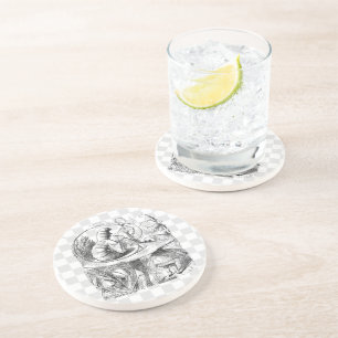 Wat ben jij? 4 zandsteen onderzetter