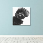 Wat? / Black Speelgoed Podle in B&W-fotografie Canvas Afdruk (Insitu (Houten vloer))