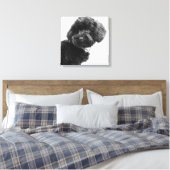Wat? / Black Speelgoed Podle in B&W-fotografie Canvas Afdruk (Insitu (Slaapkamer))