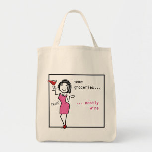 wat boodschappen... meestal wijn Wijnliefhebbers Tote Bag