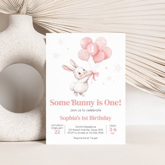 Wat Bunny Balloon Verjaardagsfeestje Kaart