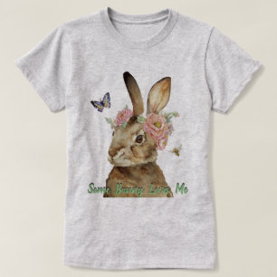 wat bunny houdt van retro-konijnenshirt t-shirt
