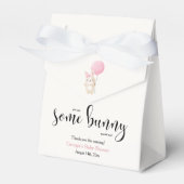 Wat Bunny Pink Bow Balloon Bunny Baby shower Bedankdoosjes (Voorkant Zijde)
