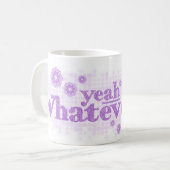 Wat dan ook... paarse tekst mok (Voorkant links)