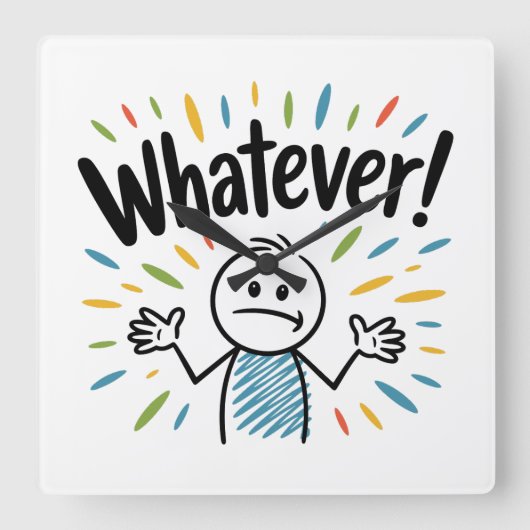 Wat dan ook. vierkante klok (Voorkant)