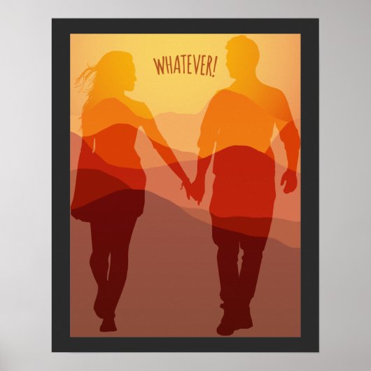 Wat dan ook voor altijd romantisch paar hand in ha poster (Voorkant)