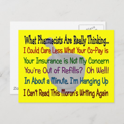 Wat de apothekers echt denken briefkaart (Voorkant / Achterkant)