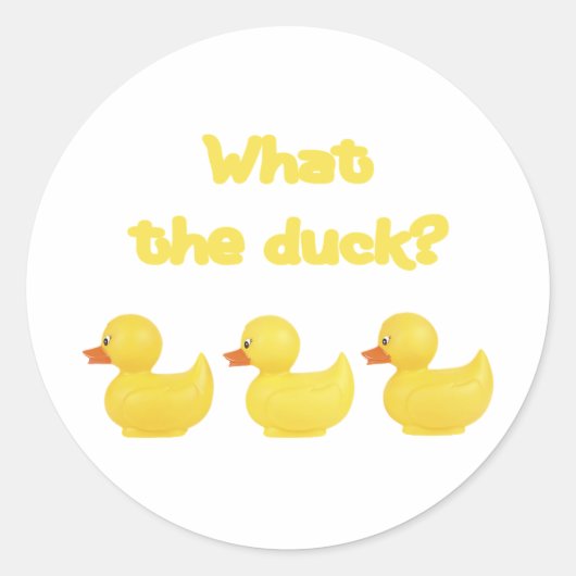 Wat de Duck? Ronde Sticker (Voorkant)