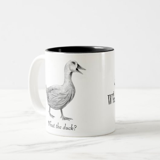 Wat de Duck? Tweekleurige Koffiemok (Voorkant links)