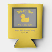 Wat de eend verjaardag grappig geel blikjeskoeler (Voorkant)