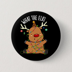Wat De Eland Grappig Dieren Grap Dark BG Ronde Button 5,7 Cm
