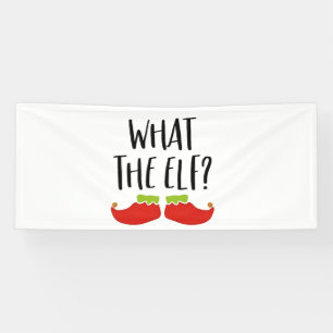Wat de Elf Grappig Kerst Elf Kerstman Spandoek