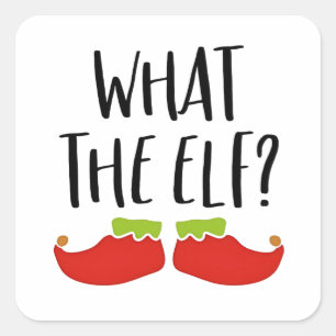 Wat de Elf Grappig Kerst Elf Kerstman Vierkante Sticker