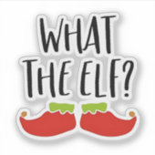 Wat de Elf Leuke Kerst Elf Kerstman  Sticker (Voorkant)