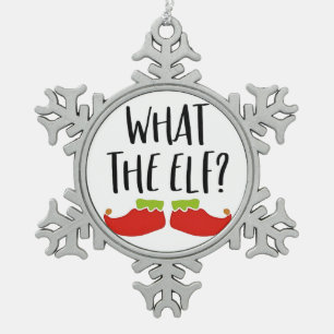 Wat de Elf Leuke Kerst Elf Kerstman Tin Sneeuwvlok Ornament