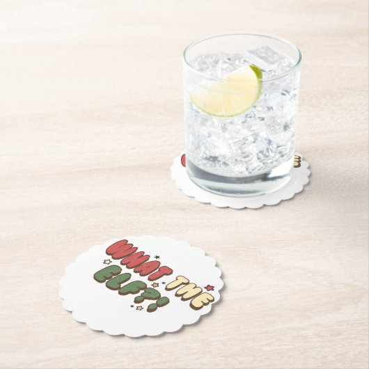 Wat de ELF Retro Kerstmis Kartonnen Onderzetters (Insitu)