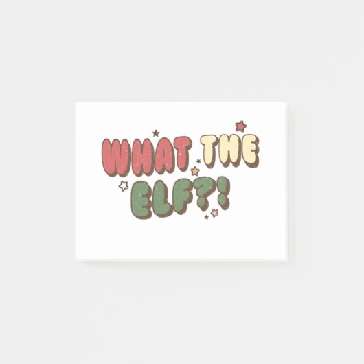 Wat de ELF Retro Kerstmis Post-it® Notes (Voorkant)