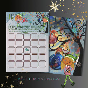 Wat de Elf winter Baby Shower Bingo spelkaart Kaart