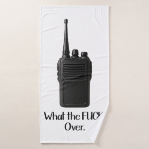 Wat de Fu*k over grappige Walkie Talkie icoon Badhanddoek