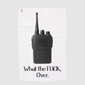 Wat de Fu*k over grappige Walkie Talkie icoon Golfhanddoek (Voorkant)