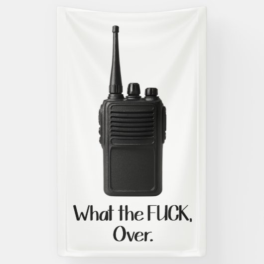 Wat de Fu*k over grappige Walkie Talkie icoon Spandoek (Verticaal)