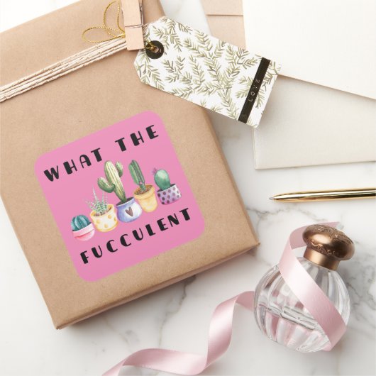 Wat De Fucculent Vierkante Sticker (Geschenken)