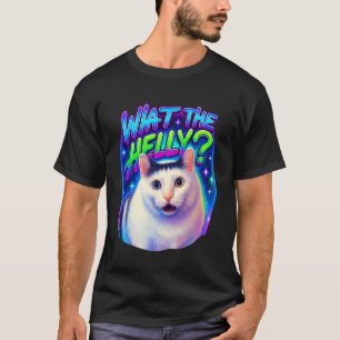 Wat De Helly Ironische Meme Kat Brainrot Quote Gen T-shirt