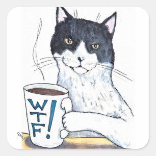 Wat De Katachtige Vierkante Sticker