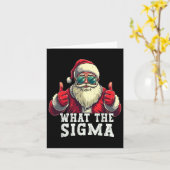Wat de Sigma Santa Grappige Kerstmeme Xmas Riz Kaart (Gele Bloem)