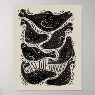 Wat De Zeehond Grappige Zeehond Puns Illustratie P Poster