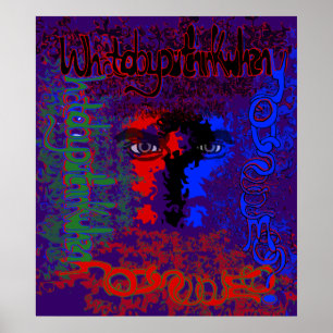 Wat denk je als je me ziet? Afdrukken Poster