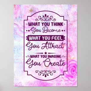 Wat denk je - Motivatie, Inspirerend thuis Poster