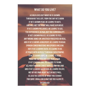 Wat doe je live gedicht / familie / foto vergrotin foto afdruk