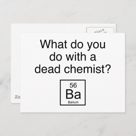 Wat doe je met een dode chemicus? Barium Briefkaart (Voorkant / Achterkant)