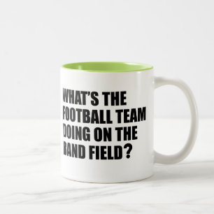 Wat doet het Football Team? School Band-Humor Tweekleurige Koffiemok