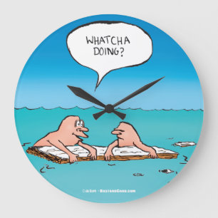 Wat doet u? Funny Shipwreck Cartoon Grote Klok