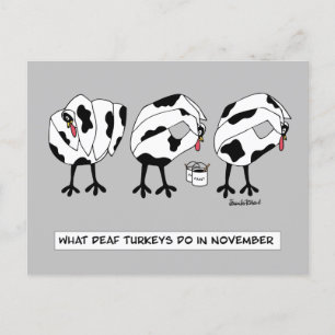 Wat dove Turkeys doen in november Feestdagenkaart