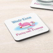 Wat drijft je roze flamingo? onderzetter (Linkerzijde)