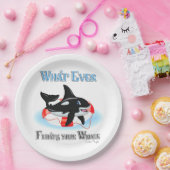 Wat drijft je walvis 2? papieren bordje (Feest)