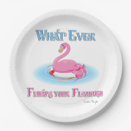 Wat drijft Uw Flamingo 2 Papieren Bordje (Voorkant)