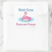 Wat drijft Uw Flamingo 2 Vierkante Sticker (Tas)
