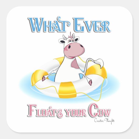 Wat drijft Uw Koe 2 uit Vierkante Sticker (Voorkant)
