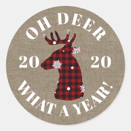 Wat een 2020 Burlap Buffalo Pset. Ronde Sticker (Voorkant)